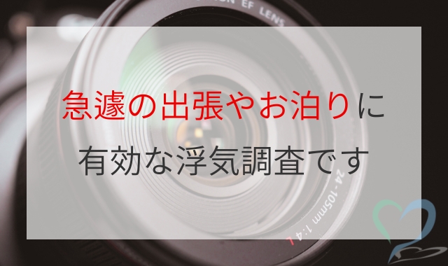 急遽の出張やお泊りに有効な浮気調査